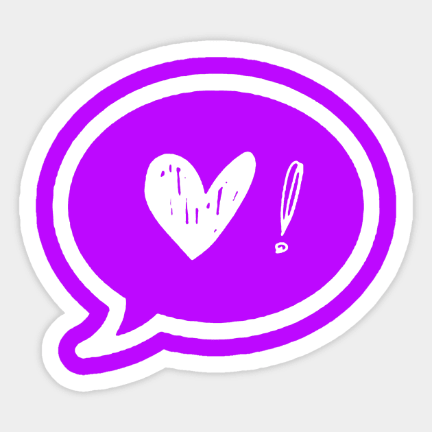 White heart and an exclamation point Sticker by k&f